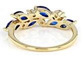 Blue Lab Created Spinel 18k Yellow Gold Over Sterling Silver Ring 0.91ctw