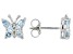 Blue Topaz Rhodium Over Sterling Silver Butterfly Earrings 0.85ctw