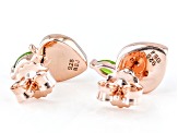 Rose Quartz 18k Rose Gold Over Silver Peach Earrings 0.18ctw