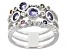 Blue Tanzanite Rhodium Over sterling Silver Ring 0.94ctw