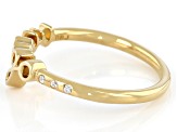 White Zircon 18k Yellow Gold Over Sterling Silver Ring 0.07ctw