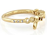 White Zircon 18k Yellow Gold Over Sterling Silver Ring 0.07ctw