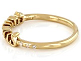 White Zircon 18k Yellow Gold Over Sterling Silver Ring 0.07ctw