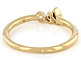 White Zircon 18k Yellow Gold Over Sterling Silver Ring 0.07ctw