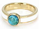 Blue Turquoise 18k Yellow Gold Over Sterling Silver Solitaire Ring