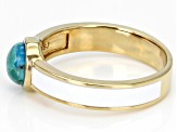 Blue Turquoise 18k Yellow Gold Over Sterling Silver Solitaire Ring