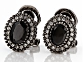 Black Spinel, Black Rhodium Over Sterling Silver Clip-On Earrings 3.48ctw