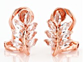 White Lab Created Sapphire 18k Rose Gold Over Sterling Silver Clip-On Earrings 1.07ctw