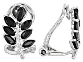 Black Spinel Rhodium Over Sterling Silver Clip-On Earrings 1.26ctw