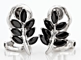 Black Spinel Rhodium Over Sterling Silver Clip-On Earrings 1.26ctw