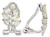 Ethiopian Opal Rhodium Over Sterling Silver Clip-On Earrings