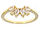 White Lab Created Sapphire 18k Yellow Gold Over Sterling Silver Enhancer Ring 0.42ctw