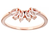 White Lab Created Sapphire 18k Rose Gold Over Sterling Silver Enhancer Ring 0.42ctw