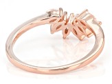 White Lab Created Sapphire 18k Rose Gold Over Sterling Silver Enhancer Ring 0.42ctw