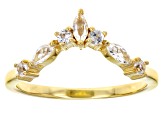 White Lab Created Sapphire 18k Yellow Gold Over Sterling Silver Enhancer Ring 0.45ctw