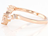 White Lab Created Sapphire 18k Rose Gold Over Sterling Silver Enhancer Ring