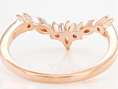 White Lab Created Sapphire 18k Rose Gold Over Sterling Silver Enhancer Ring