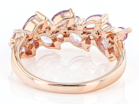 Purple Lab Created Sapphire 18K Rose Gold Over Sterling Silver Ring 1.30ctw