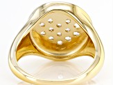 White Zircon 18K Yellow Gold Over Sterling Silver Heart Ring 0.60ctw