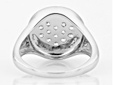 White Zircon Rhodium Over Sterling Silver Heart Ring .60ctw