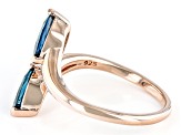 London Blue Topaz 18k Rose Gold Over Sterling Silver Ring 1.09ctw