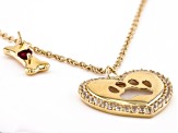 Red Vermelho Garnet(TM) 18k Yellow Gold Over Sterling Silver Charm Pendants With Chain 0.82ctw