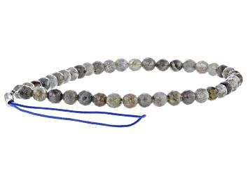 Picture of Gray Labradorite Beaded Stainless Steel Phone Wrist Strap
