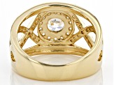 White Zircon 18k Yellow Gold Over Sterling Silver Ring 2.04ctw