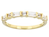 White Zircon 18k Yellow Gold Over Sterling Silver Stackable Rings Set Of 2 0.79ctw