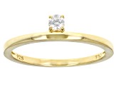 White Zircon 18k Yellow Gold Over Sterling Silver Stackable Rings Set Of 2 0.79ctw