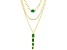Green Onyx 18k Yellow Gold Over Brass 16-20" Layered Necklace 4.26ctw