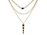 Black Spinel 18k Yellow Gold Over Brass 16-20" Layered Necklace 4.51ctw