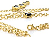 Black Spinel 18k Yellow Gold Over Brass 16-20" Layered Necklace 4.51ctw