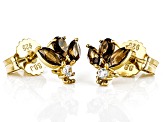 Brown Smoky Quartz 18k Yellow Gold Over Sterling Silver Earrings 0.83ctw