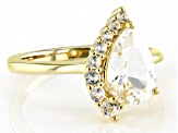 White Lab Created Sapphire 18k Yellow Gold Over Sterling Silver Ring 2.64ctw