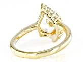 White Lab Created Sapphire 18k Yellow Gold Over Sterling Silver Ring 2.64ctw