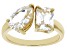 White Lab Created Sapphire 18k Yellow Gold Over Sterling Silver Ring 4.00ctw
