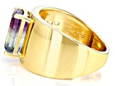 Bi-Color Fluorite 18k Yellow Gold Over Sterling Silver Ring 3.02ctw