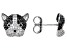 Black Spinel Rhodium Over Sterling Silver Frenchie Stud Earrings 1.28ctw