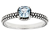 Sky Blue Topaz Rhodium Over Sterling Silver Ring 0.55ct