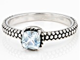 Sky Blue Topaz Rhodium Over Sterling Silver Ring 0.55ct