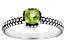 Green Peridot Rhodium Over Sterling Silver Ring 0.51ct