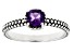 Purple Amethyst Rhodium Over Sterling Silver Ring 0.43ct