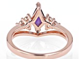 Purple Lab Created Color Change Sapphire 18k Rose Gold Over Sterling Silver Ring 0.98ctw