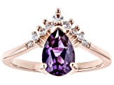 Purple Lab Created Color Change Sapphire 18k Rose Gold Over Sterling Silver Ring