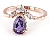 Purple Lab Created Color Change Sapphire 18k Rose Gold Over Sterling Silver Ring