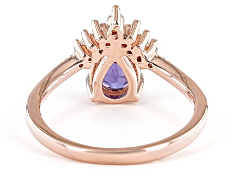 Purple Lab Created Color Change Sapphire 18k Rose Gold Over Sterling Silver Ring