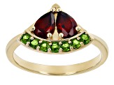 Red Garnet 18k Yellow Gold Over Silver Watermelon Ring 1.09ctw