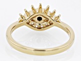 Black Spinel 18k Yellow Gold Over Sterling Silver Evil Eye Ring .38ctw