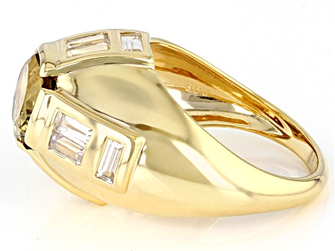 Champagne Quartz 18k Yellow Gold Over Sterling Silver Ring 3.57ctw